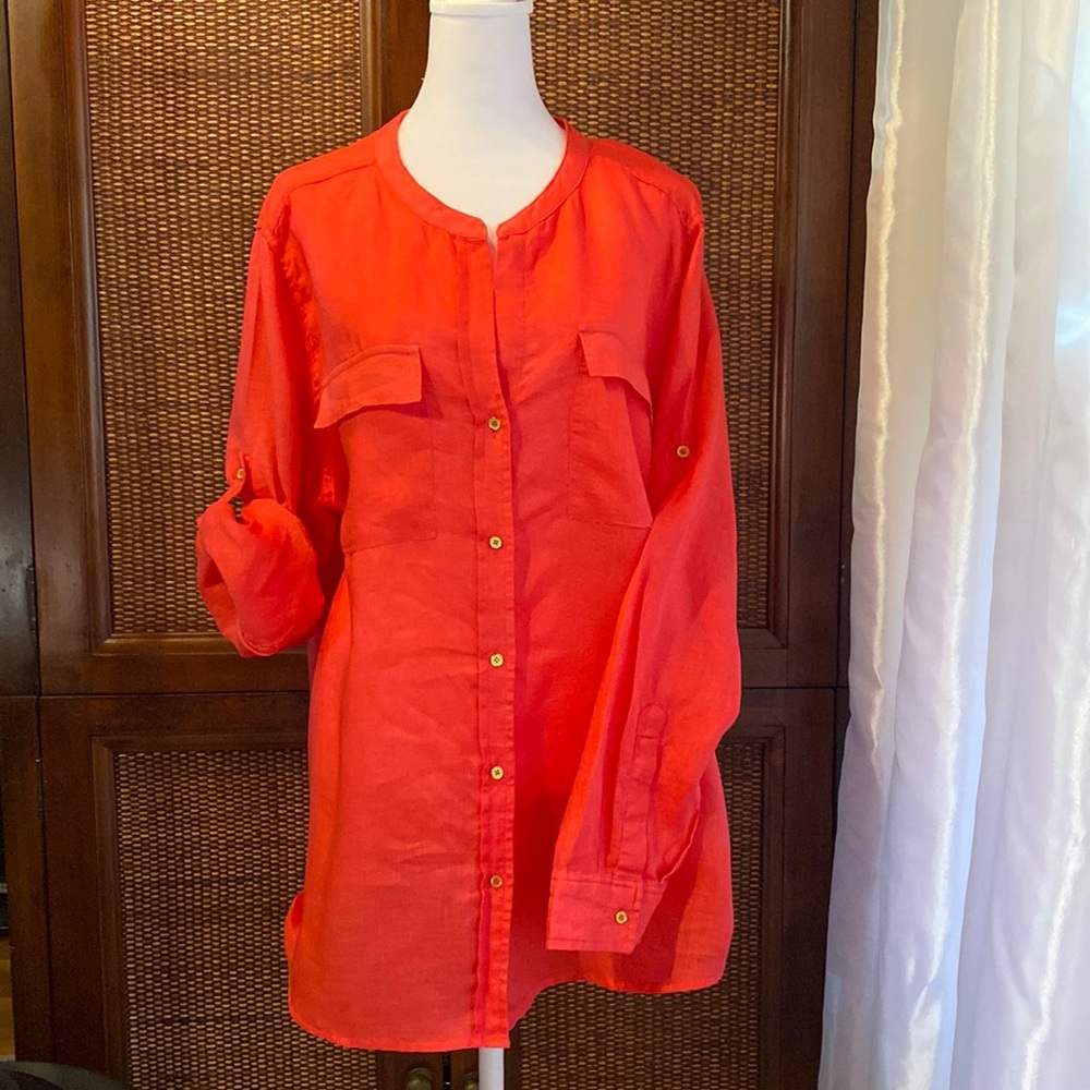 Calvin Klein, 100% linen, XL blouse